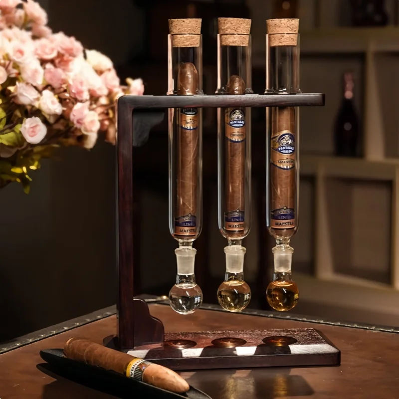 Three tube cigar Sealed Glass Tube Cigar Moisturizing Box for Multiple Scents Fragrance Balance Cigar Care Accessory gift box