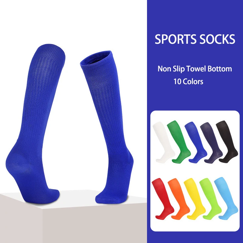 Football Boys Girls Solid Thin high Training Soccer Socks Men's Long Socks Children's Knee Socks