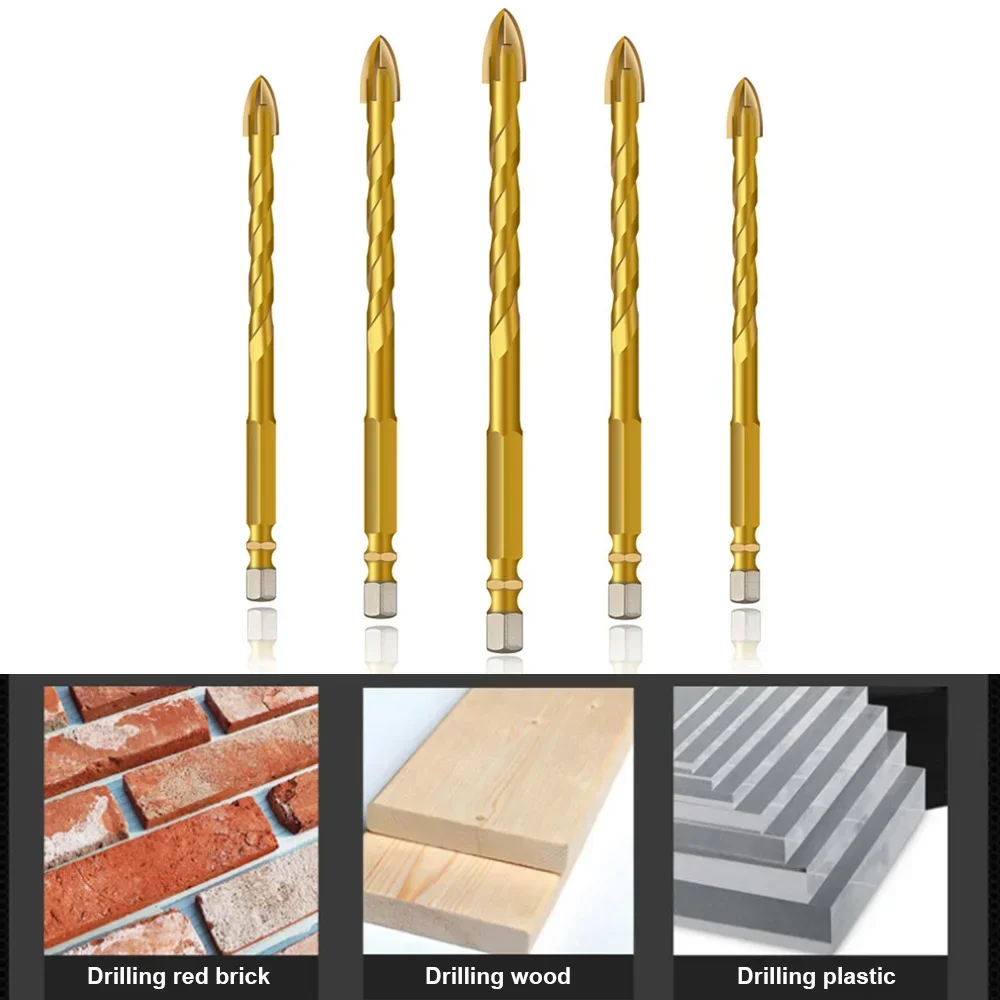 Punta da trapano triangolare con gambo esagonale professionale per tutte le piastrelle vetrificate in ceramica vetro marmo granito efficiente e Versatile