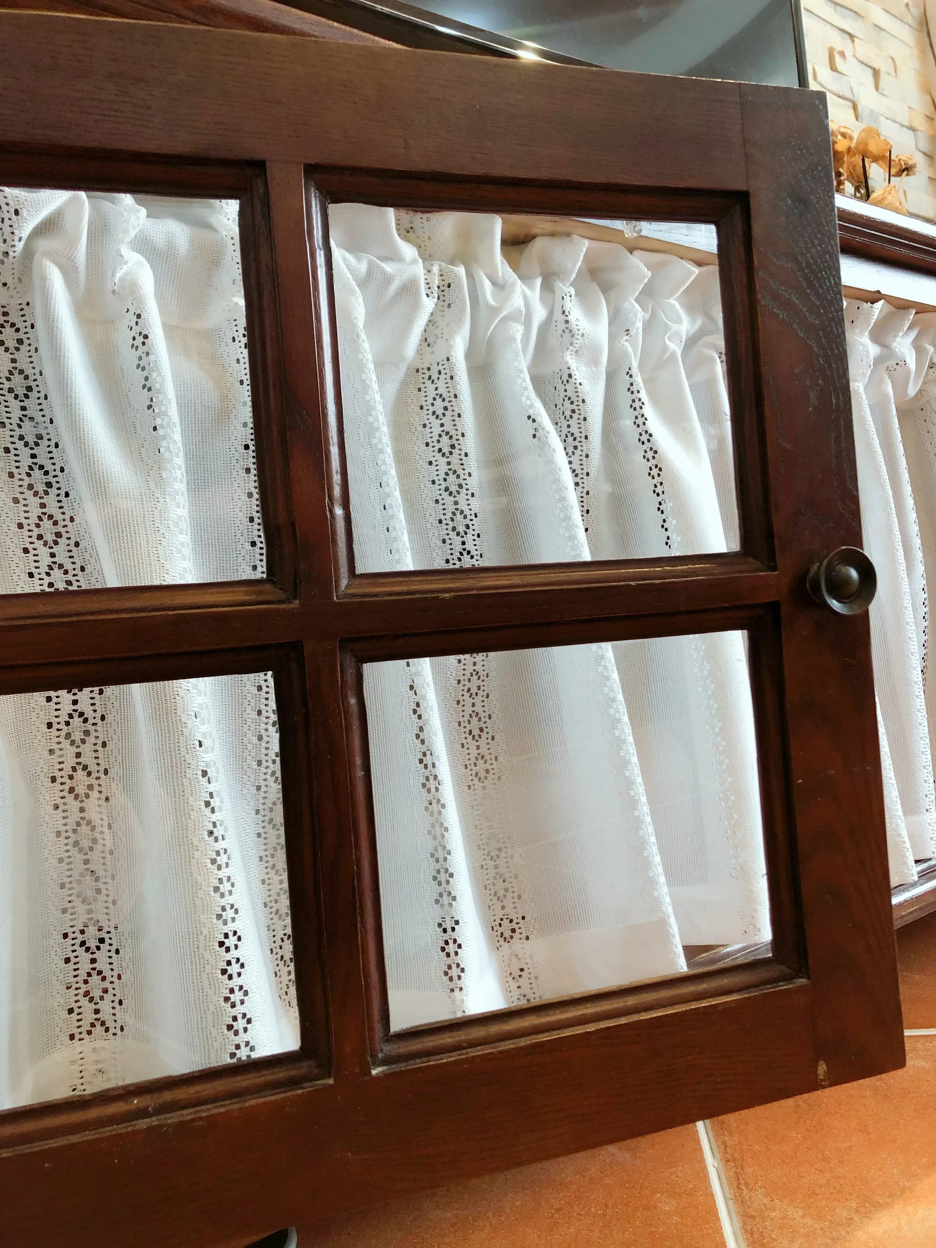 Spitze Kurzer Vorhang Trennwand Gaze Kleiner Vorhang Schrank Vorhang Moderne luxuriöse und exquisite Fenstervorhänge Neu Einfach Weiß – Detail 7