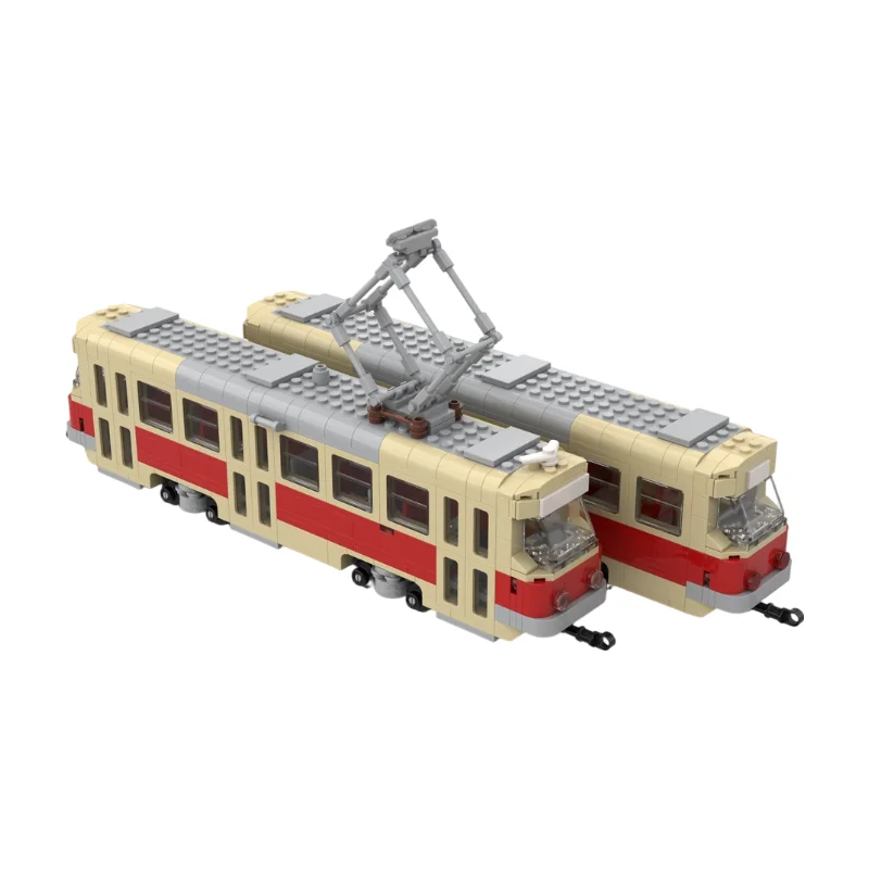 

MOC Tatra T3 T4 Gotha T57 Tramway Train Building Blocks Classic City Tram Vehicle Model Assembly Bricks Kit Collection Display