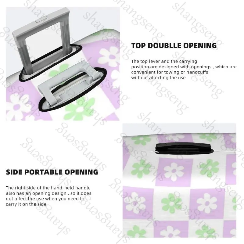 Travel suitcase protective case, suitcase cover, elastic protection, washable Luggage cover, 18-32 in Checkerboard Flower