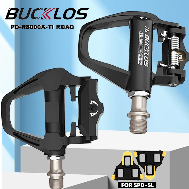 AliExpress UK BUCKLOS Bicycle Lock Pedal for SPD-SL System Road Bike Self-locking Pedal Titanium Spindle Cycling Cleats Clipless Pedals