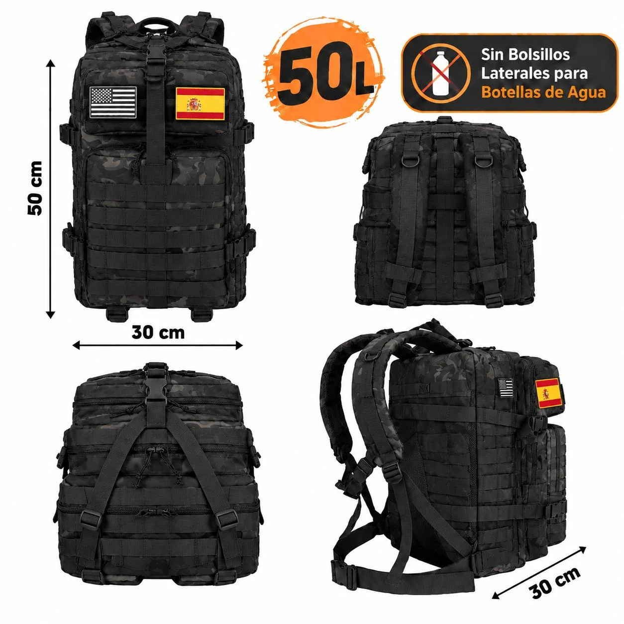 Mochila de Viaje de 50L, Mochila de Senderismo, Escalada, Montañismo, Deporte, Mochila de Hombro para Hombres y Mujeres