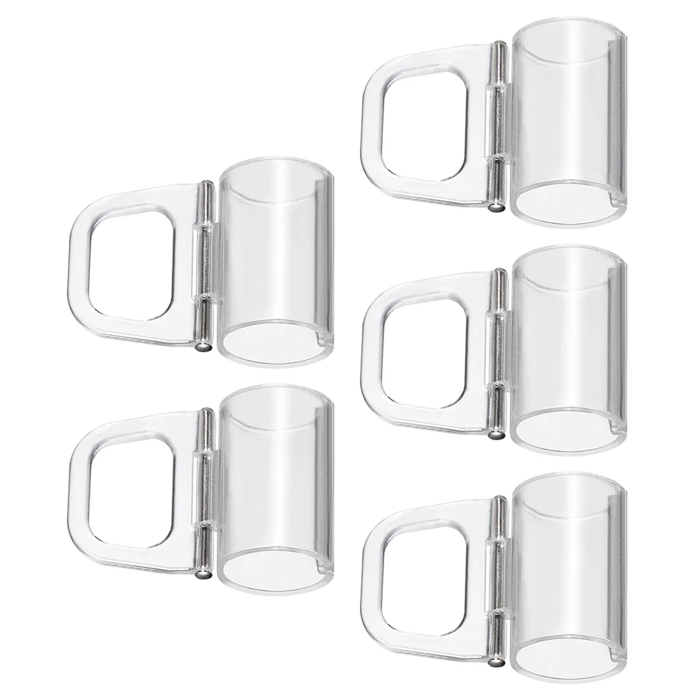 5 Pcs Folding Curtain Hook Handle Blind Clamps Plastic Blinds Clips Fixing Pleated Cover Transparent Valance