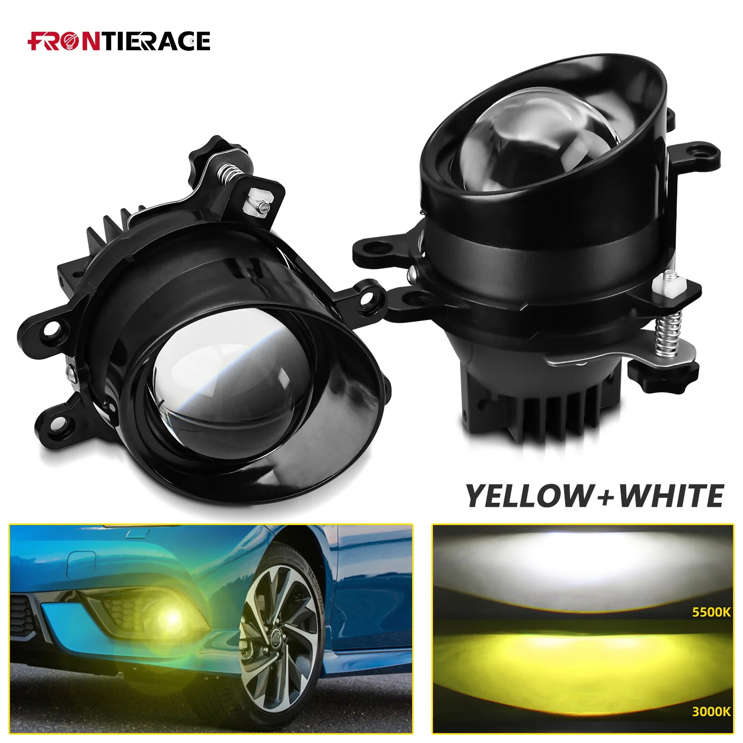 

3inch Lens Projectors LED Fog Light White Yellow 300W for Toyota Venza Avalon Bright Lens For RX450h 2006-2013 Fog Lamp