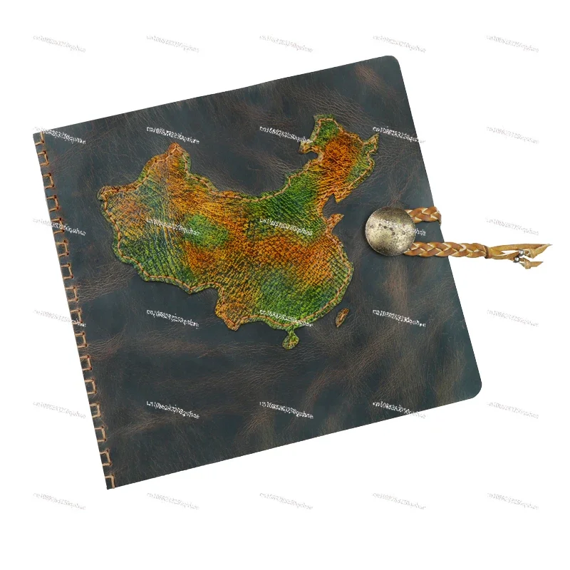 

Album Paste Laminated Handmade DIY Self-Adhesive Loose-leaf Photo Album Travel China Leather Souvenir Album