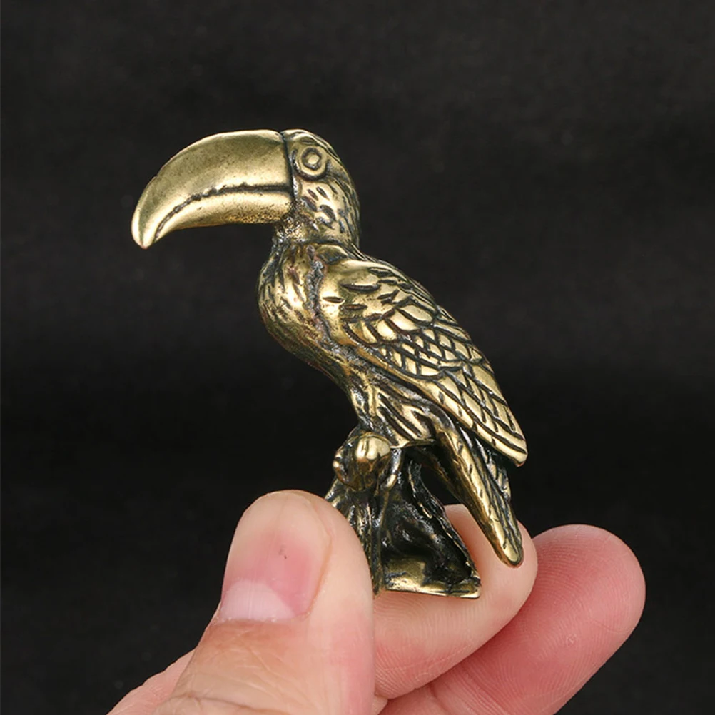

Bird Figurine Ornaments Vintage Decor Brass for Living Room Golden Copper Decorative Pendant