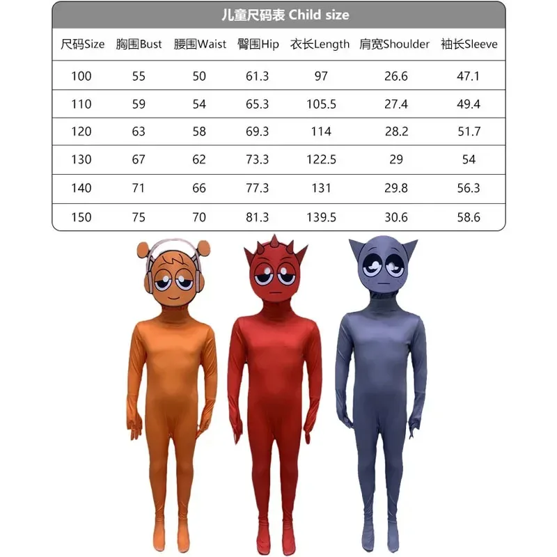 L2025l أزياء الهالوين اللطيفة Sprunki التأثيرية أزياء Sprunki Wenda Oren Raddy بدلة قفز قناع للجنسين نسخة Halloween Co