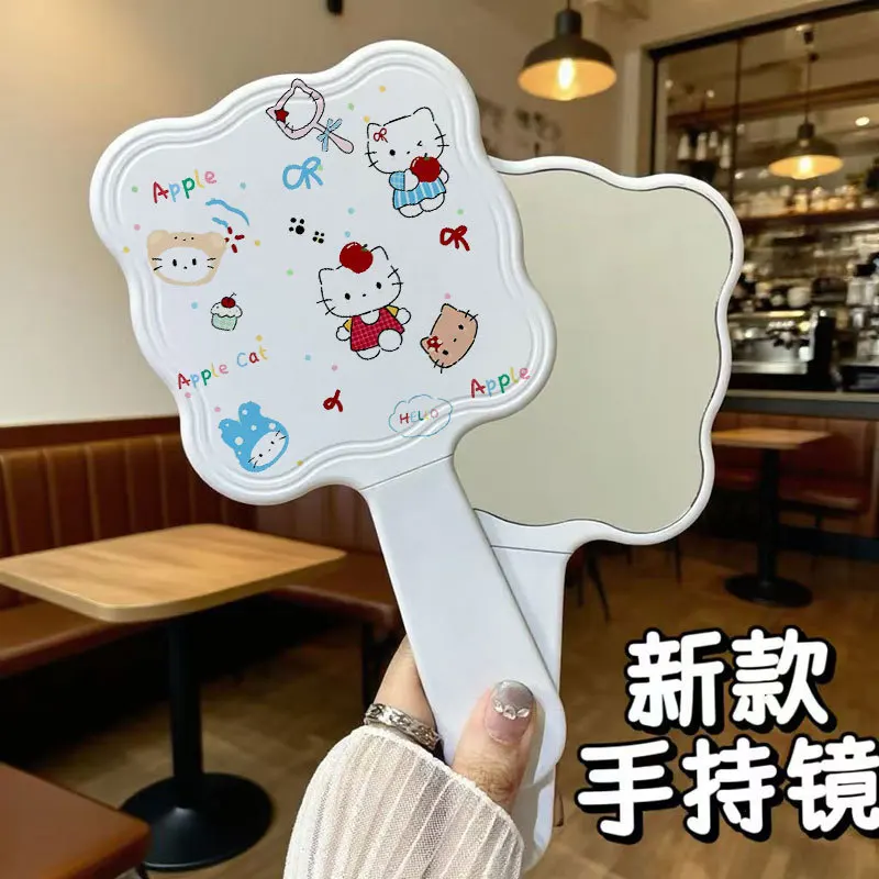 

Аниме Sanrio Hello Kitty, милая зеркальная расческа с ручкой, портативная портативная Kt Cat, креативное зеркало для девочек, подарки на Рождество и день рождения
