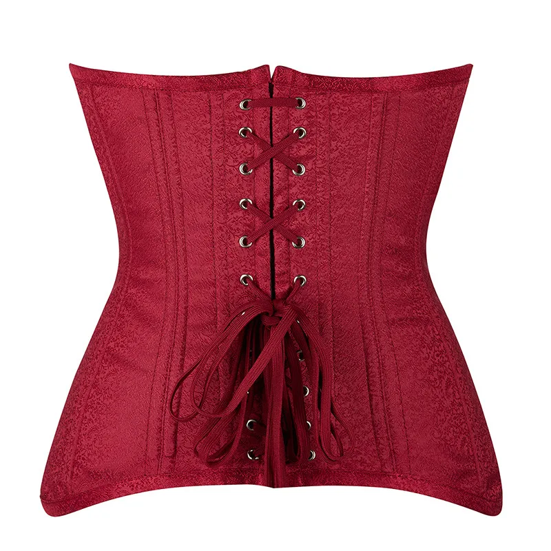 10 Steel Boned Underbust Corset Waist Trainer Women Steampunk Bodice Gothic Clothing Long Torso Slimming Plus Size Bustier