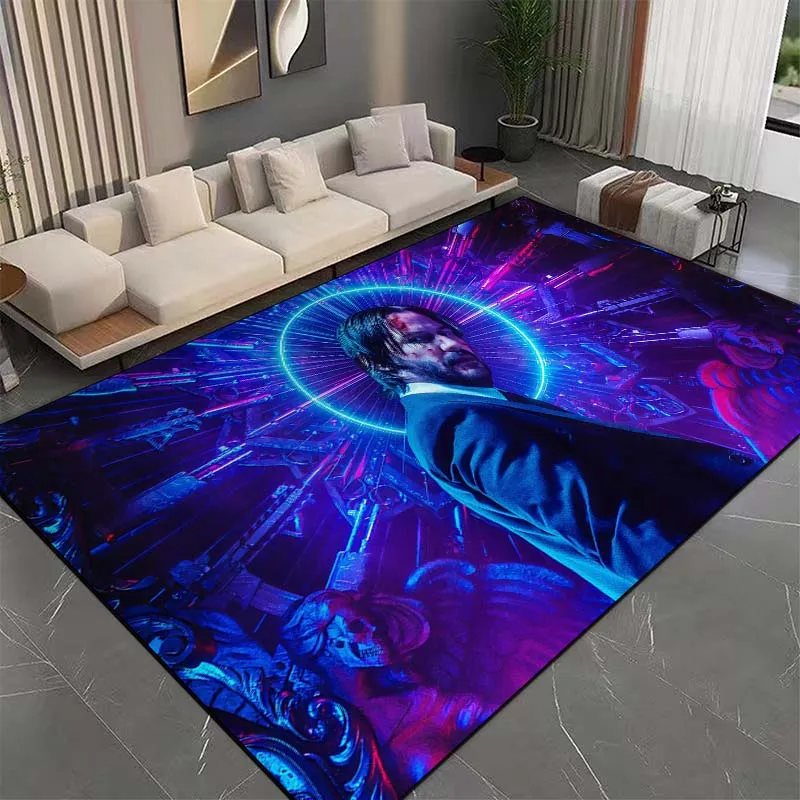 15 Sizes Killer J-John Wick Pattern Rug Carpets Bedroom Living Room Bathroom Mat Creative Door Mat Home Cloakroom Decor Area Rug