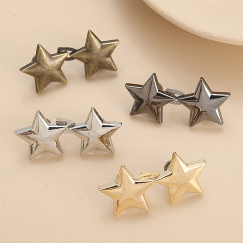 1set Adjustable Waist Buckle Star Shape Jean Pant Button Detachable Alloy Waist Tightener Clothing Accessories DIY Sewing Tool