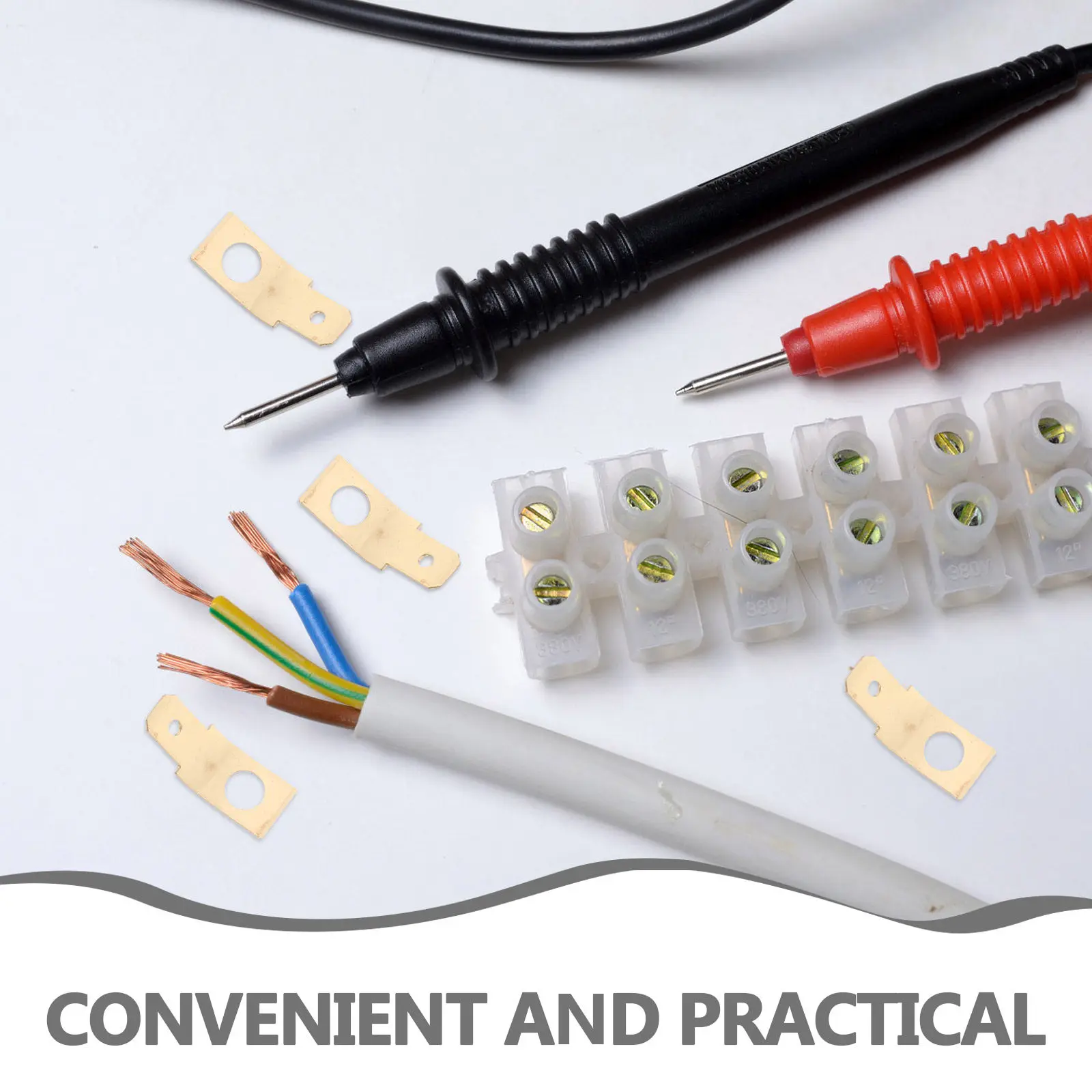 100pcs Brass Male-to-Male Spade Connectors Quick Disconnect Terminals for Automotive RV Trailer Marine Speaker