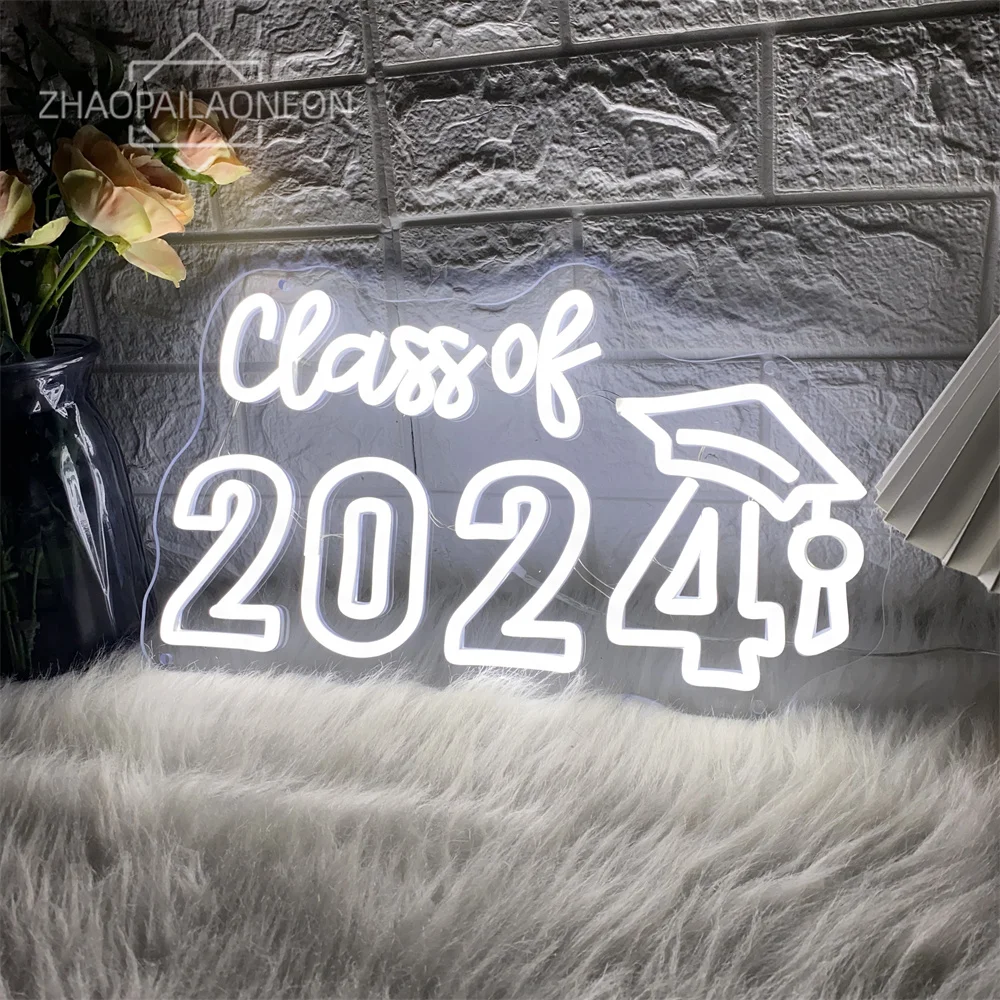 Graduation Led Neon Sign Wall Hanging Room Decor 2024 Congrats Ceremony LED Neon Lights USB Graduation Party Decoration Signs