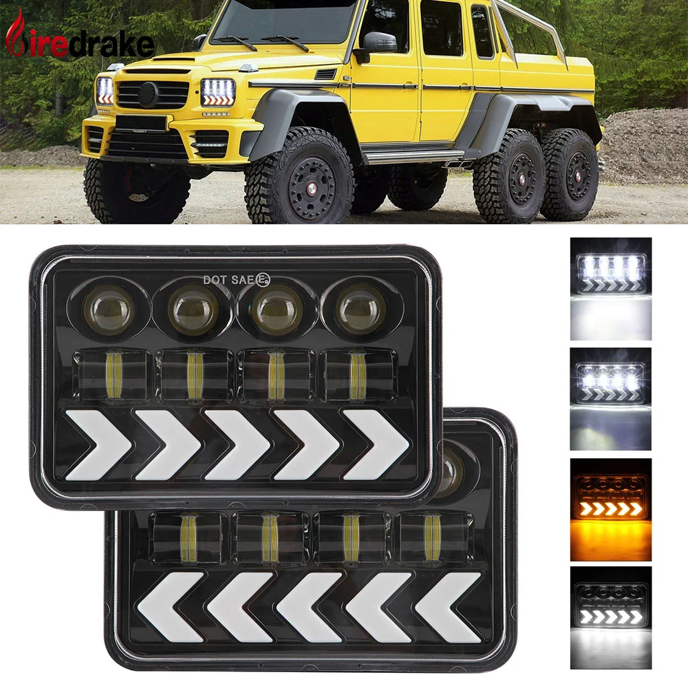 

LED Square HeadLight 5 Inch JEEP Wrangler LED HeadLamp 200W 20000LM 6000K Truck Off-road Vehicle Motorcycle Universal Car Light