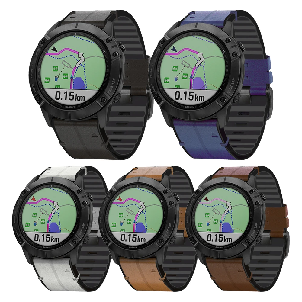 Pulseira de couro para Garmin Fenix, Quick Release, Pulseira relógio inteligente, Pulseira para Garmin Fenix 7x7 6 Pro 6x, Fenix 5 5x Plus 3 3HR