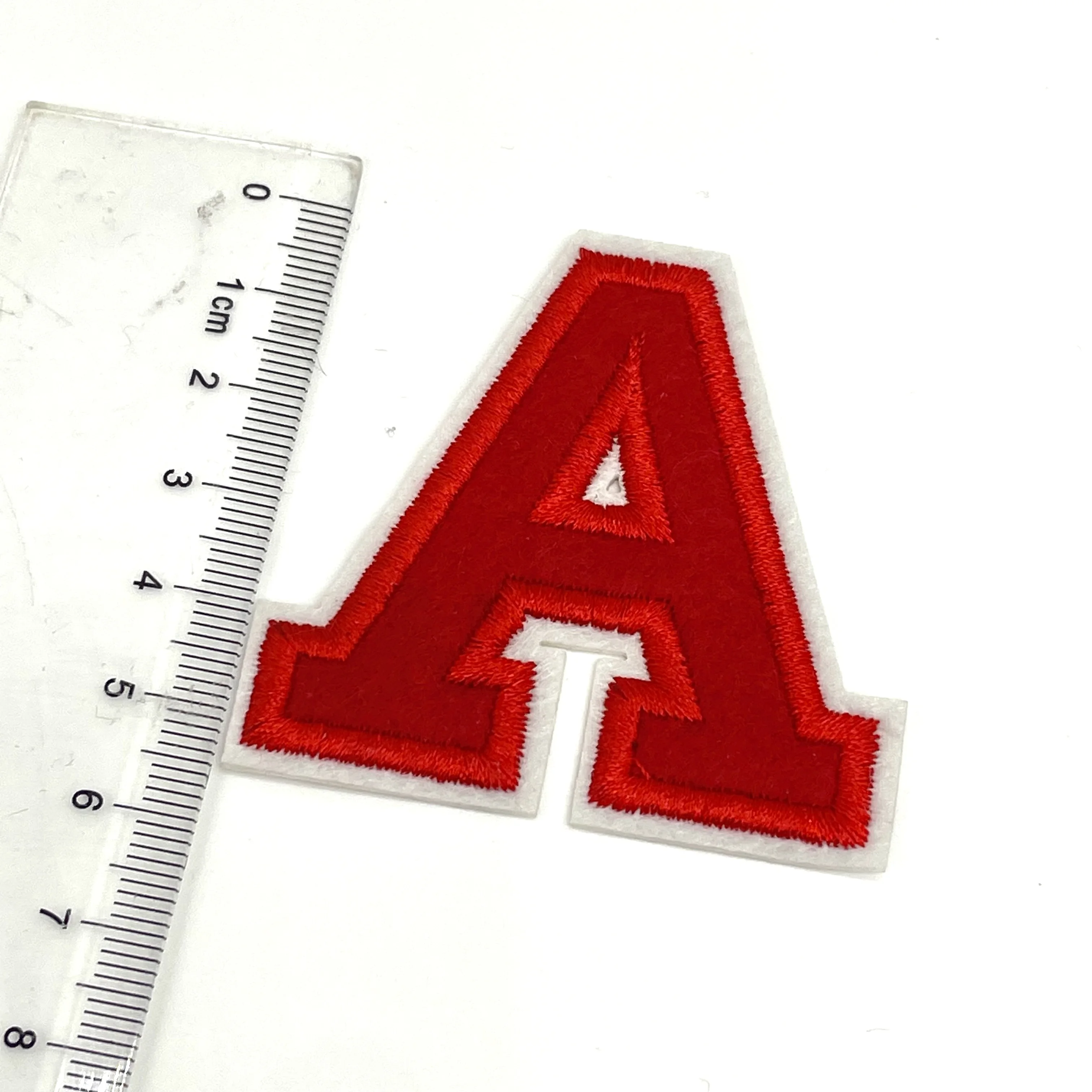 5.5CM Red Letter Patch  Iron on Embroidered Patches Alphabet ABC DEF LMN RST UVW XYZfor Clothing Bags Name Badge DIY Accessory