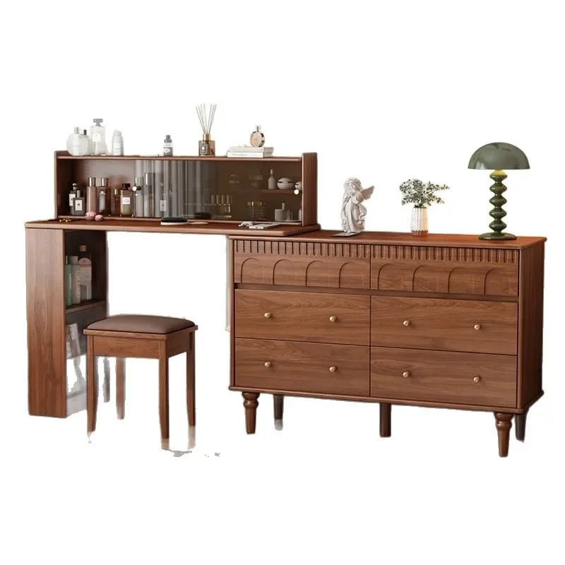 Nordic style solid wood color living room drawer cabinet cabinet
