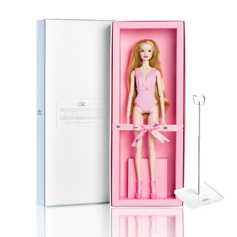 32cm Supermodel Doll With Clothes With Doll Holder Suit Fashion Swim suit Candy Color Princess Dress DIY Toys Collector Gift Box