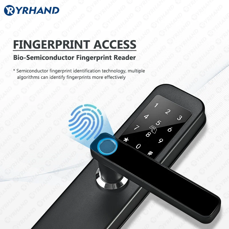 YRHAND Impermeável Fechadura Electronic Fingerprint Lock, Proteção De Segurança, Smart Door Lock, Fechaduras Ao Ar Livre, 2058