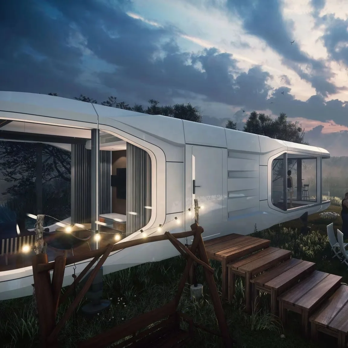 

Заводская модульная сборная стальная умная крошечная космическая капсула для дома, сборная капсульная комната, капсульный дом для отеля