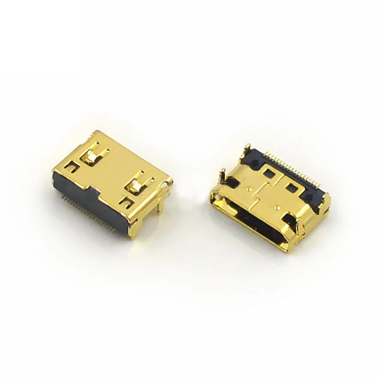 MINI HDMI Connector gold 19pin mini chassis Hd Connector