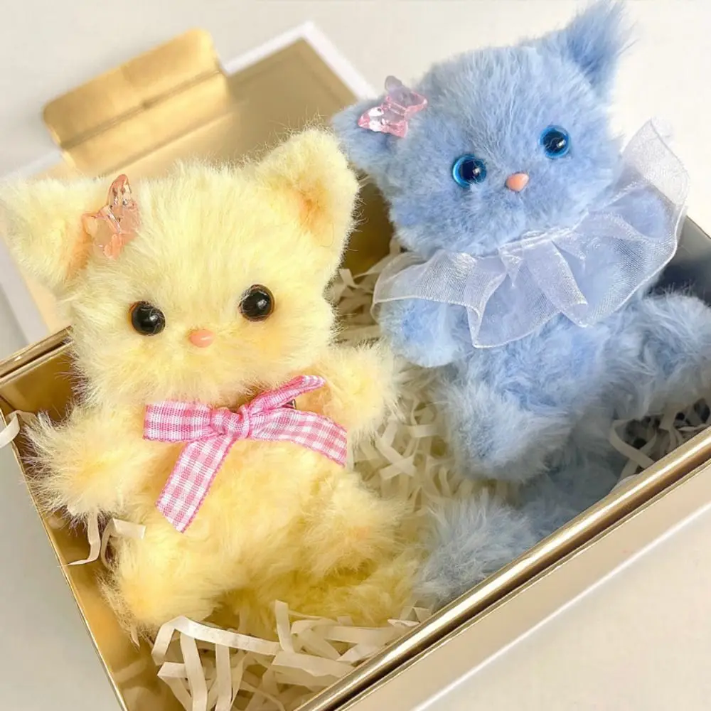 Cute Cat Twist Stick Material Set Plush Cartoon DIY Pendant Material Ultra Dense Rabbit Wool Twist Stick Set Kids Gift