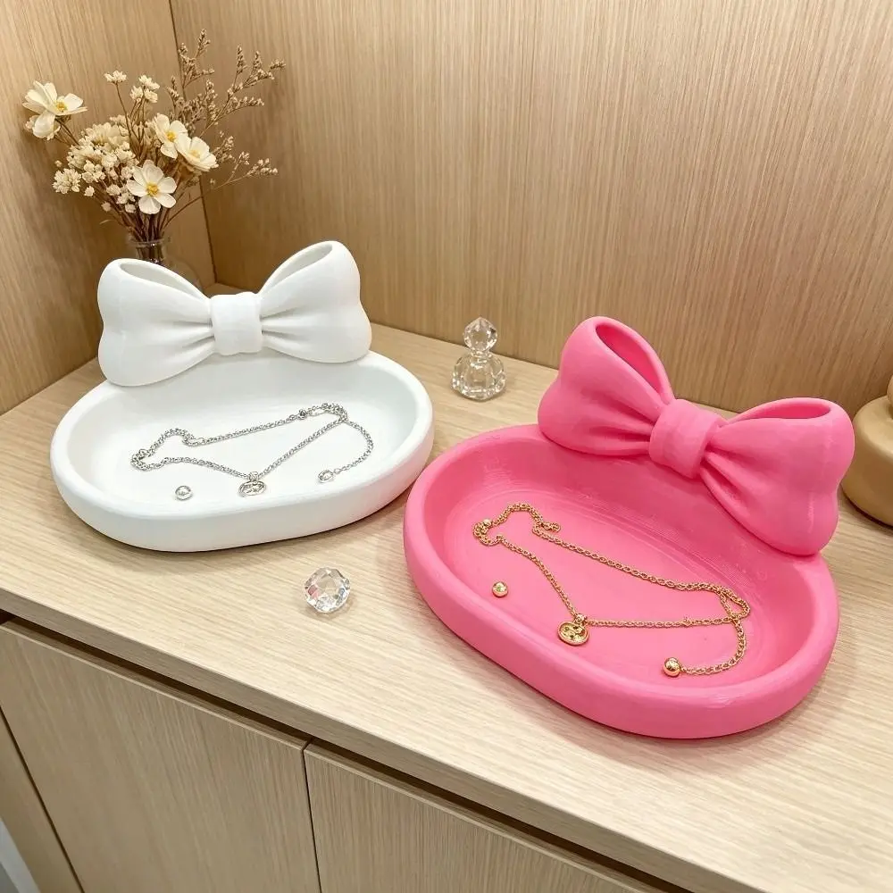 3D Printed 3D Printed Bow Storage Box Bowknot Love Heart Shell Shape Trinket Dish Ring Holder Plastic Large Capacity