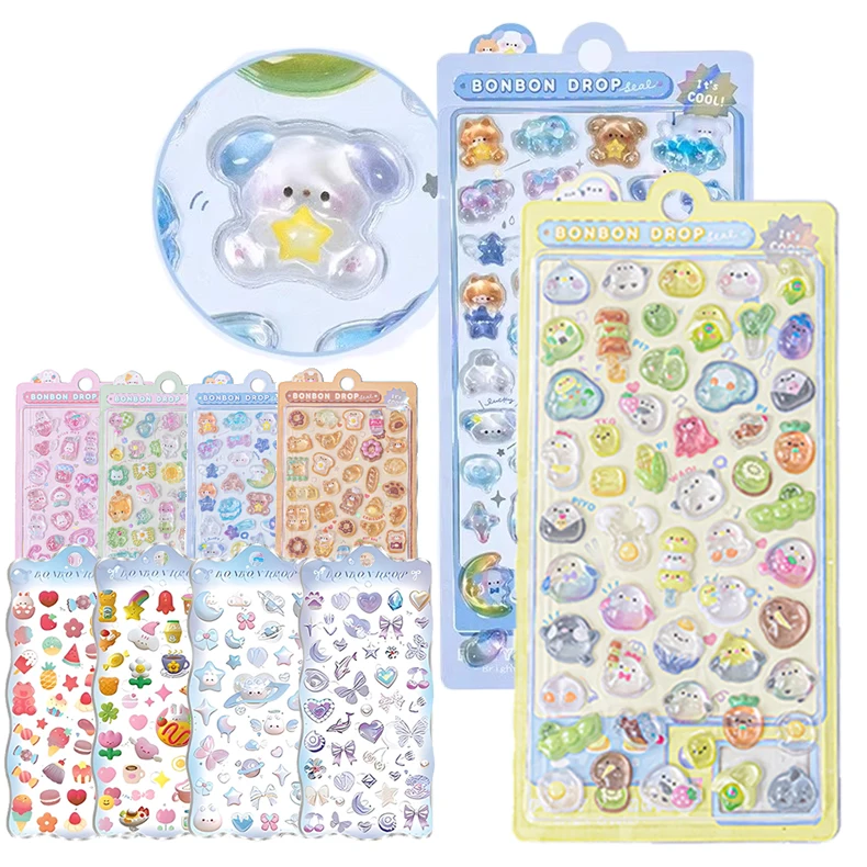 1 قطعة ثلاثية الأبعاد الإغاثة مجلة ملصقات الزخرفية Kawaii كاندي شبح الخبز قطرة سكرابوكينغ ملصقات الهاتف القرطاسية ملصق TMZ #1