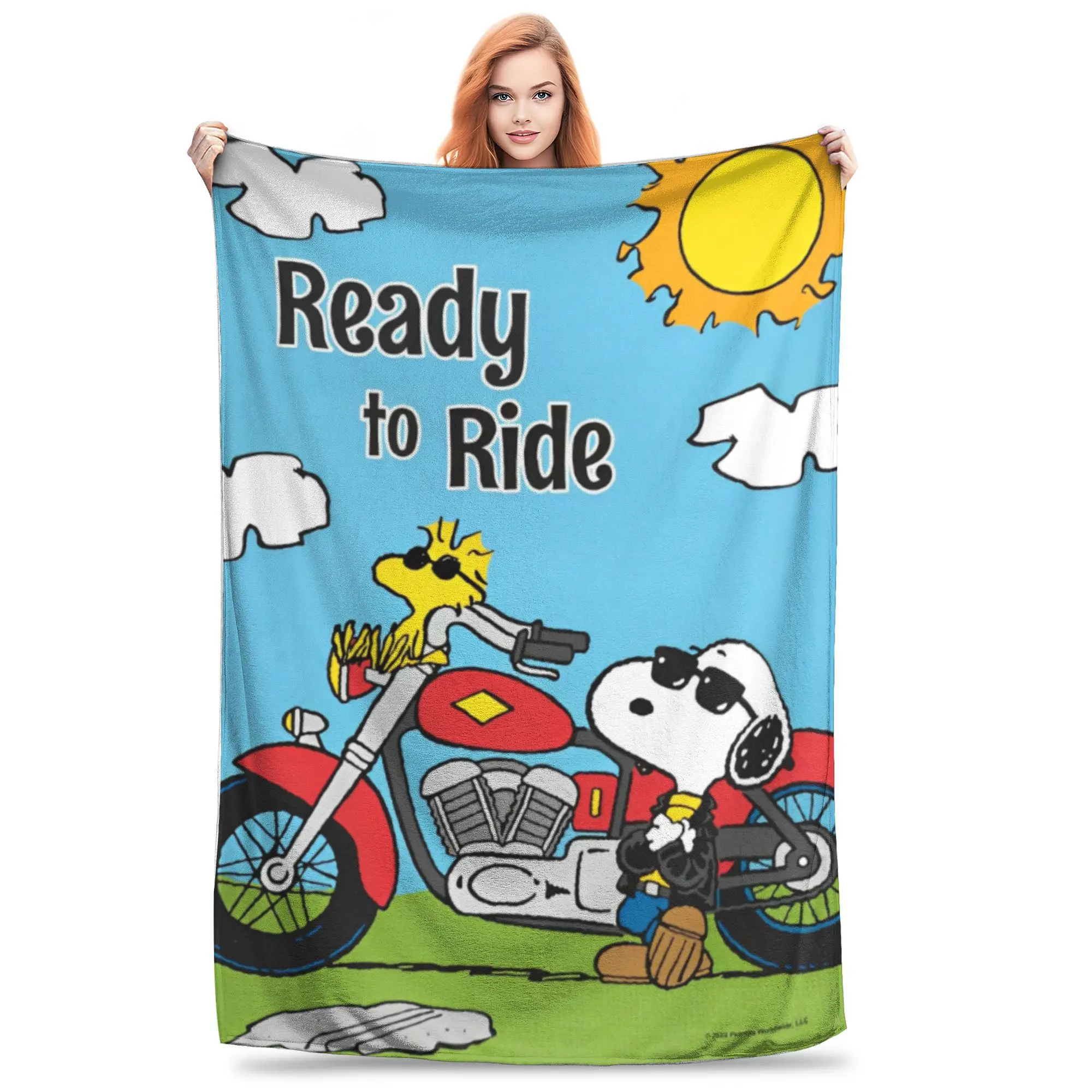 Super Soft Snoopy Cartoon Peanuts Comic  Throw Blanket Premium Flannel Fleece Lightweight  Bed Blanket Cozy Fluffy Bedspread