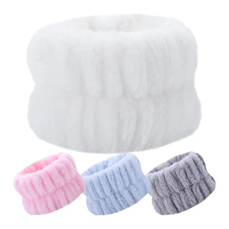 2PCS Reusable Spa Wrist Washband Soft Microfiber Towel Wristbands For Washing Face Women Girl Yoga Running Sport Wrist Sweatband