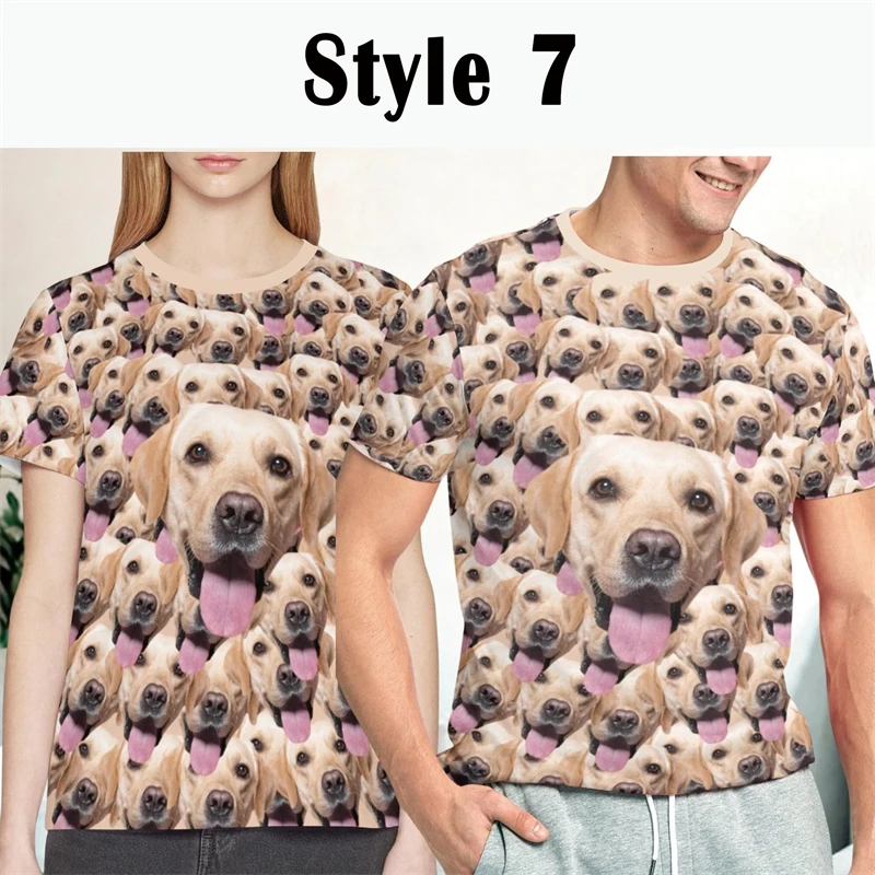 Pet Family Funny Customized Photo T-shirt Unisex Personality 3D Print Casual Outdoor Stroll Loose Tshirts Unique Cultural Tee