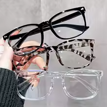3-Pcs Lightweight PC Frames Minimalist Square Clear Lens Glasses