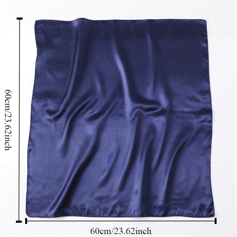 Satin Luxury Solid Silk Square Scarf for Women Girls Soft Hairband Neckerchief Office Hijab Headband Foulard Bag Ribbons Gift