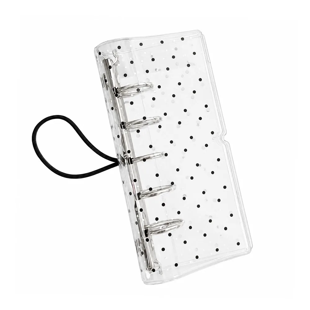 

INS PVC M5 Half Size Binder Transparent Music Note Design Journal Cover Kpop Photocard Organizer