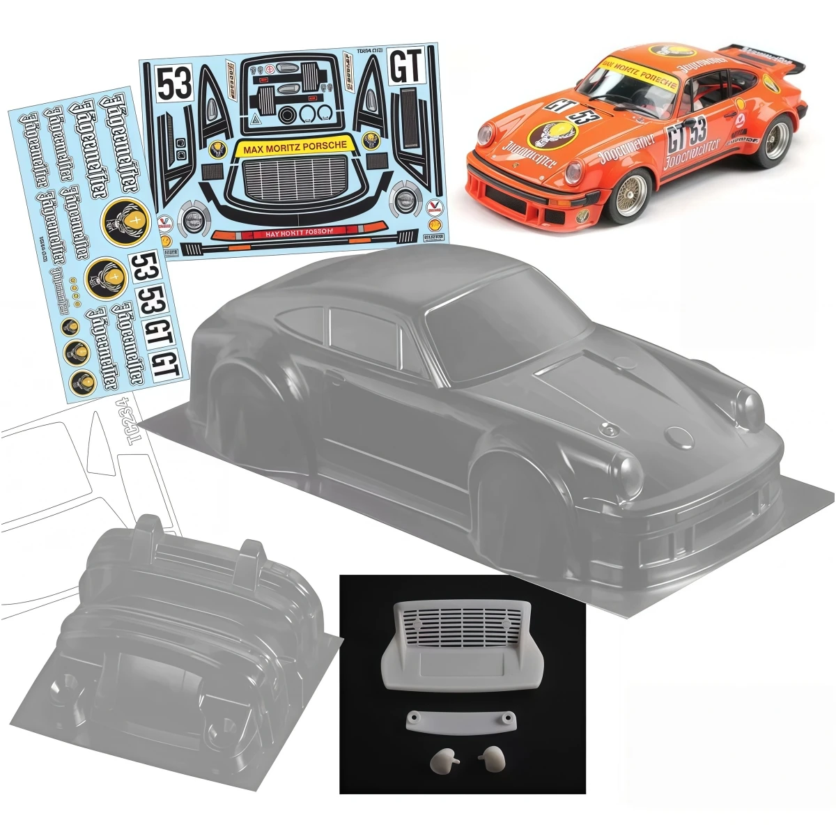 1:10 Touring Drift Car Body TC234 Clear Polycarbonate Shell 190mm w/ Light Cup Mirror Spoiler Fit Tamiya TT01 TT02 RC Chassis