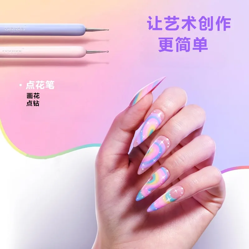 전문 네일 아트 키트 9종 세트 - 아크릴 펜 홀더, 레진 팔레트 및 DIY 네일 디자인용 라이너 브러쉬 6종 포함 ‌