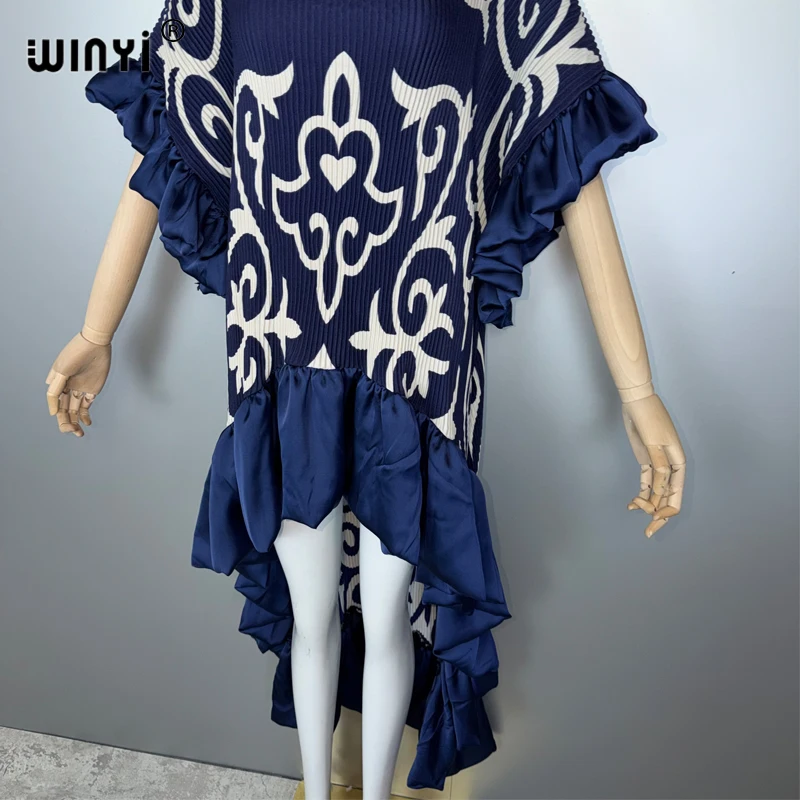 فستان فضفاض بوهو مرن بطيات من WINYI فستان مثير للشاطئ يغطي قفطان عباية دبي فستان سهرة فاخر للعطلات عباية للمرأة المسلمة #4