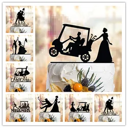 Golf Theme Funny Wedding Cake Topper /Anniversary/Bridal Shower Cake Toppers Mr and Mrs Bride and Groom