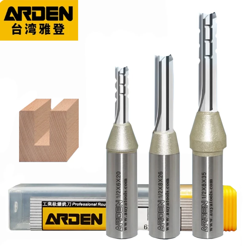

Arden AK47 3-Flute Universal Cutting Bit, TCT Straight Cutter, for Drilling & Cutting Melamine Board, CNC Router Milling Cutter