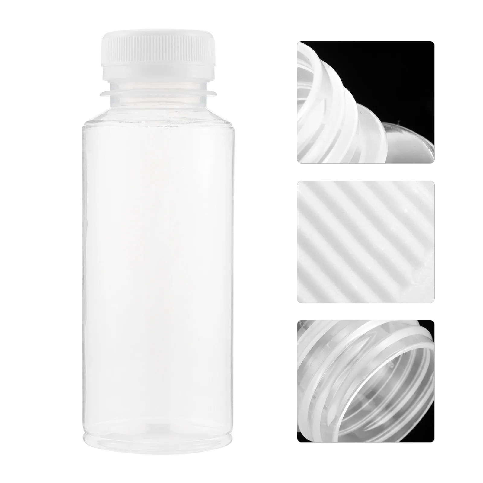 12Pcs 250Ml Premium Transparent Milk Bottles Heat Resistant Lightweight Waterproof Standing Flat Bottom Juice Containers Daily