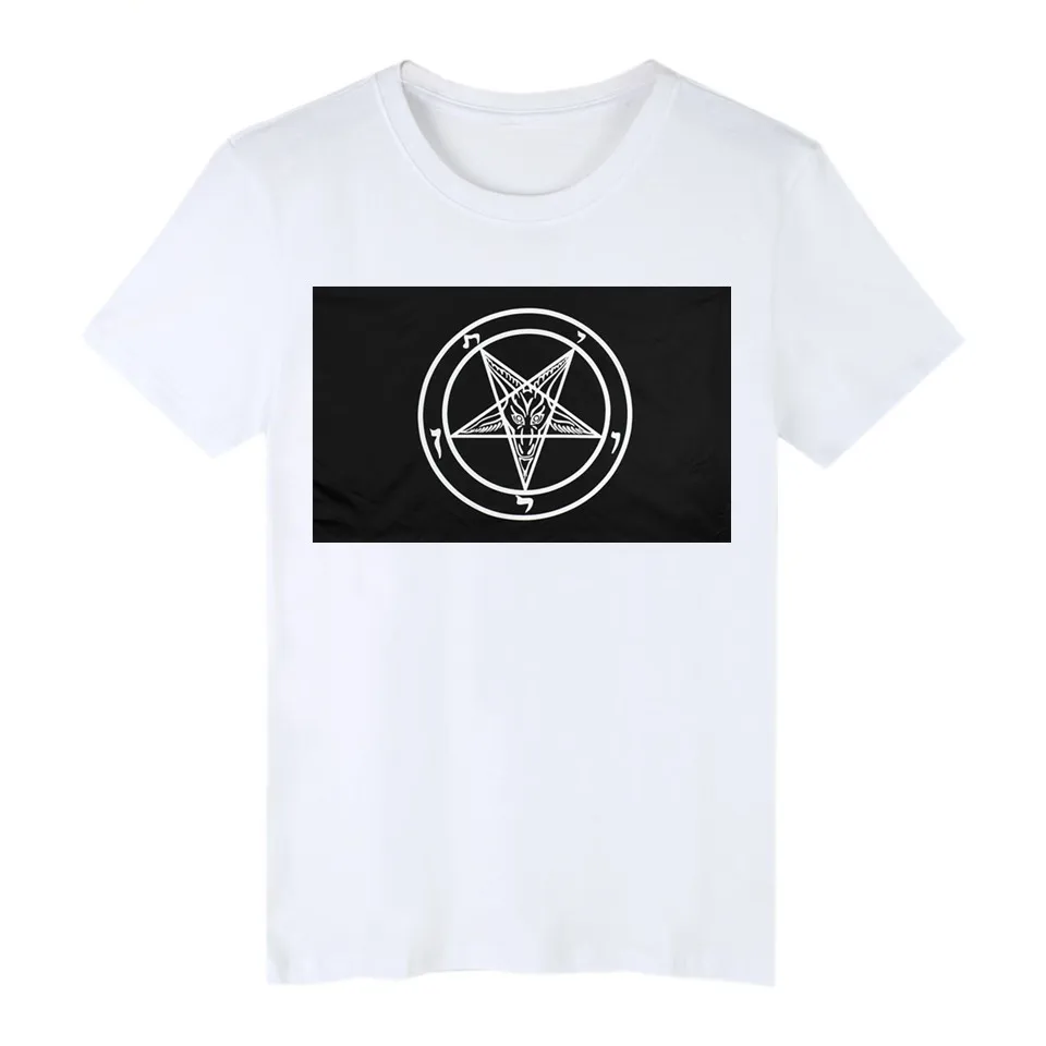 Roman Catholic Church Knights Templar Pentagram Baphomet Flag Of Satan T-shirt High Quality Printed 100% Cotton European Size