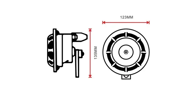 CAR HORN KITS RED SUPER LOUD BLAST TONE GRILL MOUNT 12V ELECTRIC COMPACT 335HZ 400HZ AUTOFAB -2pcs For Honda Suzuki Motorcycle