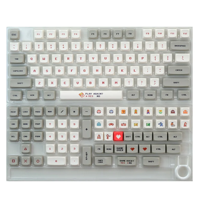 138ปุ่ม/ชุด Retro FC Keycaps PBT Dye Subbed Key Caps XDA โปรไฟล์ Gameboy Keycap สำหรับ Keychron 65% 75% anne GH60 GK64โป๊กเกอร์