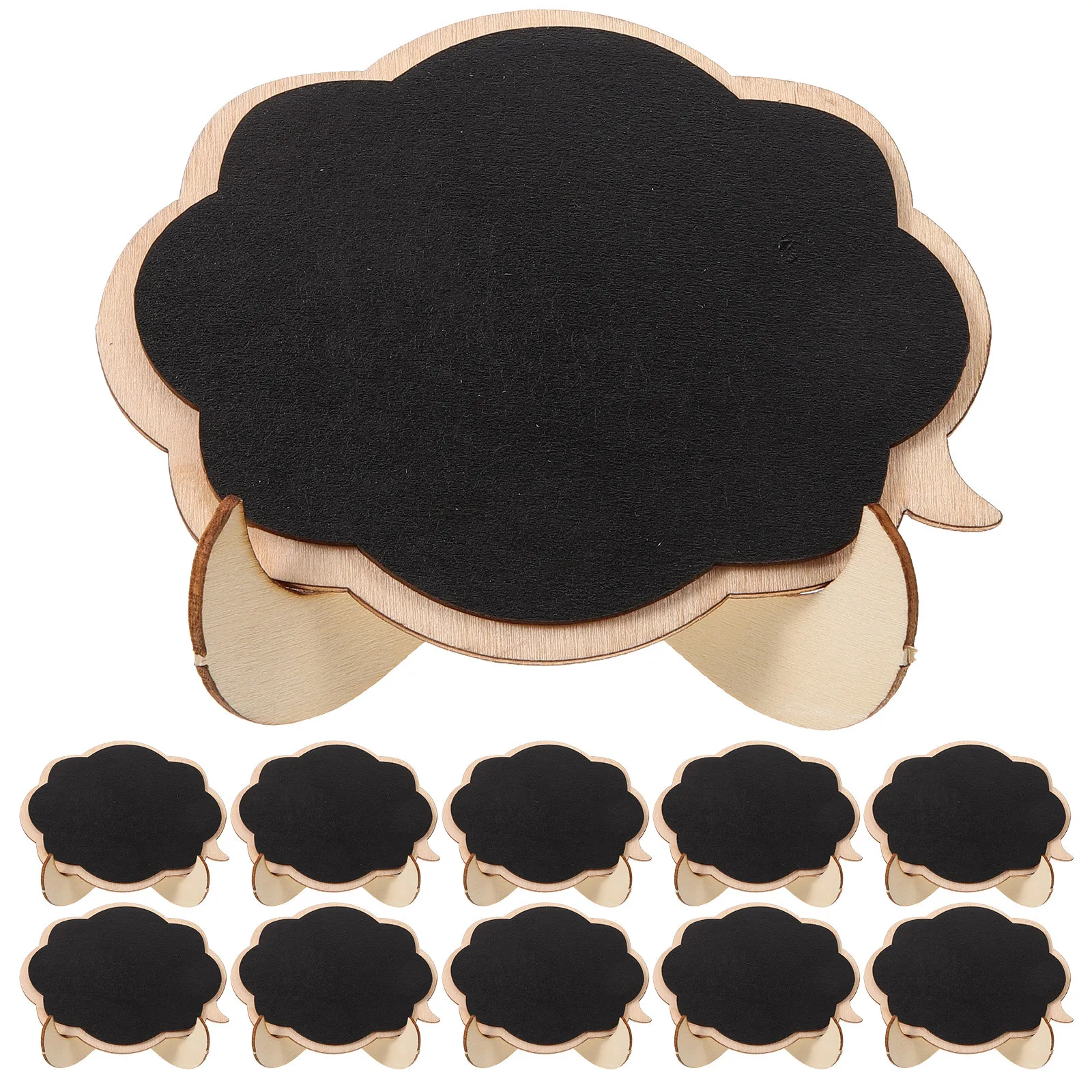 20Pcs Wooden Mini Chalkboard Signs Small Tabletop Decor Display Board for Messages Coffee Shops Home 123 Mini Chalkboard