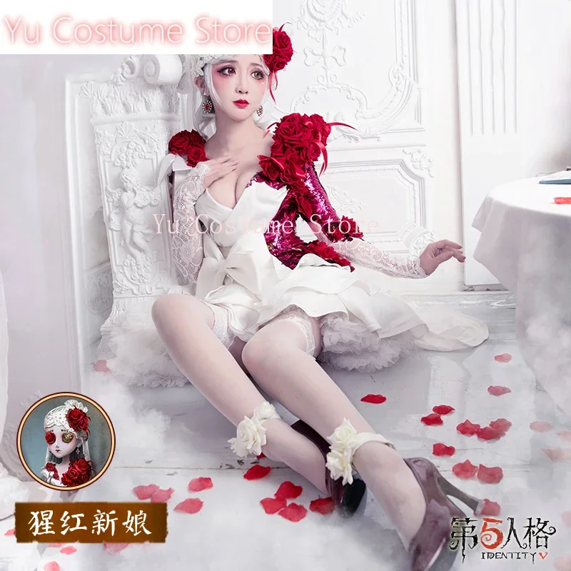 Anime! Identity V Vera Nair Scarlet Bride Flower Wedding Suit Elegant Dress Uniform Cosplay Costume For Women NEW Yu Costume