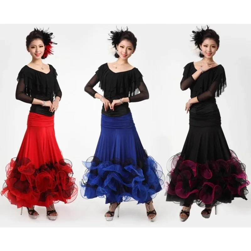 

Customized Short Sleeved Shirt Modern Dance Dress Latin Dance Practice Outfit Ballroom Dress Standard Clothes Women