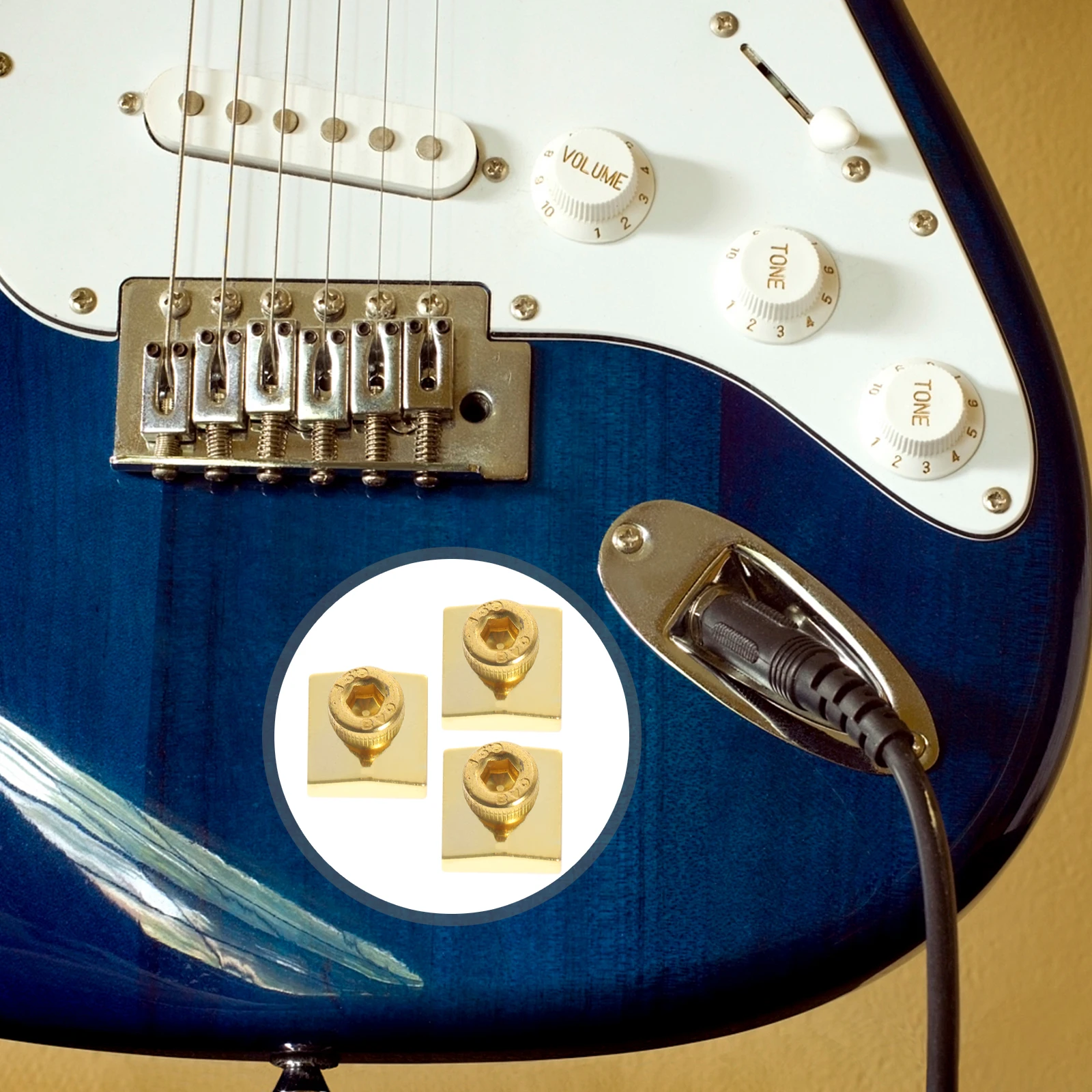 

1 set Premium Electric Guitar String Locking Tremolo Block Bridge Plate Hardware Iron Durable Anti-Rust Replacement