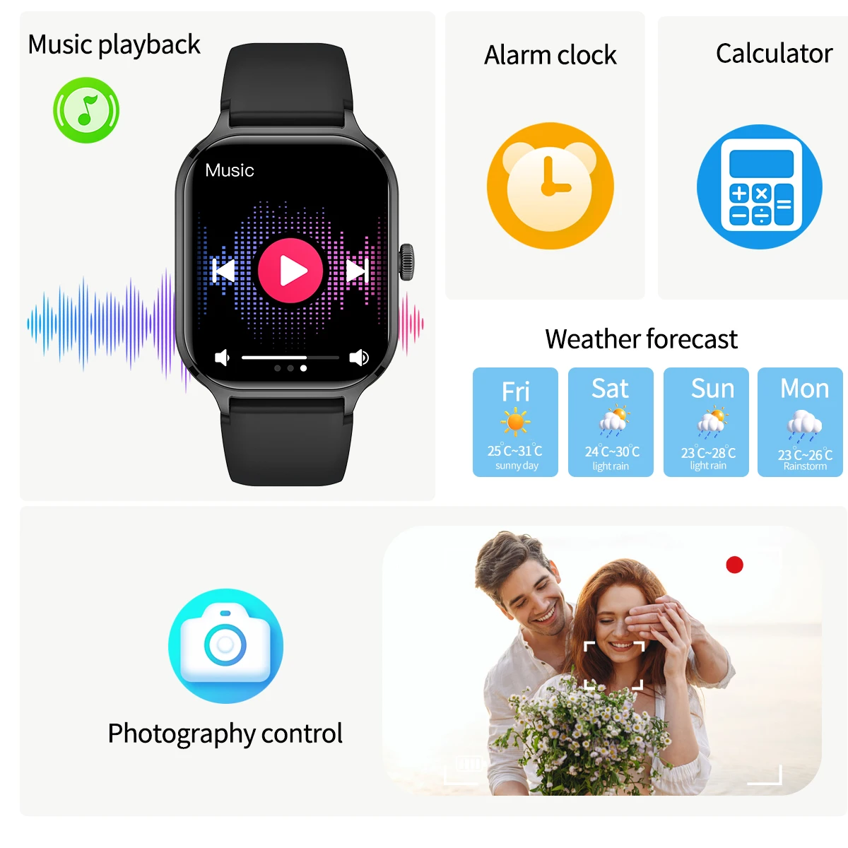 Smart watch, wireless calling /dial, multi -Sport mode,Suitable for men and women, sports watches, for iPhone/Andriod